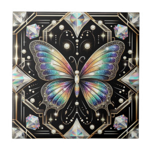 Azulejo Arte Retro Art Déco Nouveau Mariposa Arcoíris