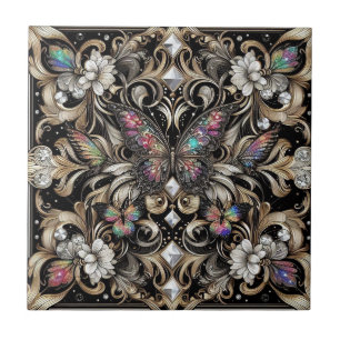 Azulejo Arte Retro Art Déco Nouveau Mariposa Arcoíris