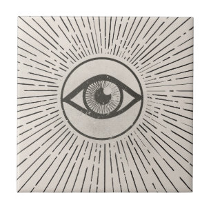 Azulejo Arte Retro Espacial del Ojo