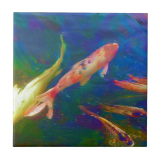 Azulejo Arte subacuático de peces tropicales