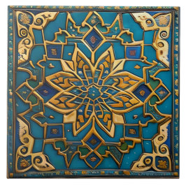 Azulejo Arte tradicional de cerámica azul y Naranja