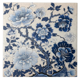 Azulejo Arte tradicional de flor de tinta azul en China