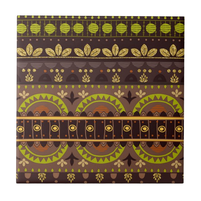 Azulejo Arte tribal maya de México (Frente)