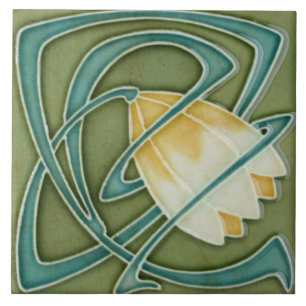 Azulejo - Arte Tulipán Decorativo Art Nouveau Vint