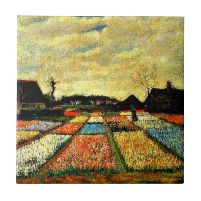 Azulejo Arte Van Gogh: Camas florales en Holanda (Frente)