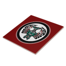 Azulejo Arte vectorial de pájaro trueno rojo de nativos am