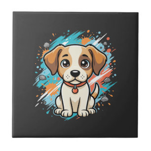 Azulejo Arte vectorial de salpicadura de pintura de perro