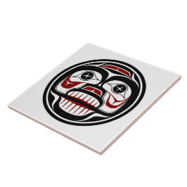 Azulejo Arte vectorial rojo y negro de nativo americano Ca