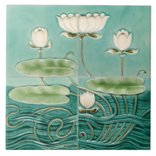 Azulejo Arte Verde Nouveau Jugendstil Nenúfar