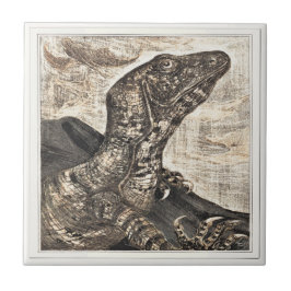 Azulejo Arte victoriano de Iguana Reptile Holandés