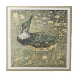 Azulejo Arte victoriano de Lapwing Bird