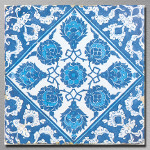 Arte vintage azul y blanco de Delft