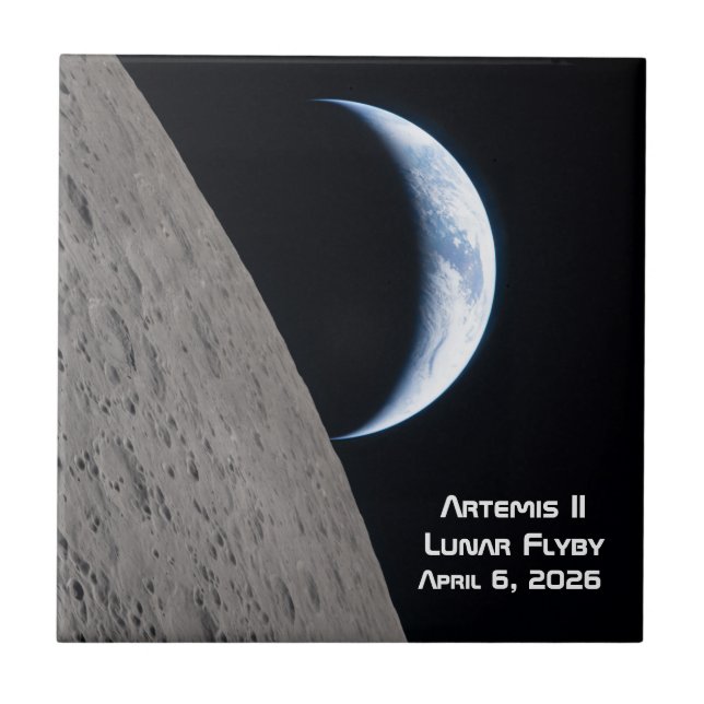 Azulejo Artemis II sobrevuelo lunar (Frente)