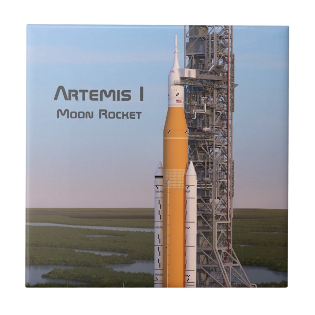 Azulejo Artemis One Moon Rocket on Pad (Frente)
