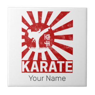 Azulejo Artes marciales de karate con diseño vintage japon
