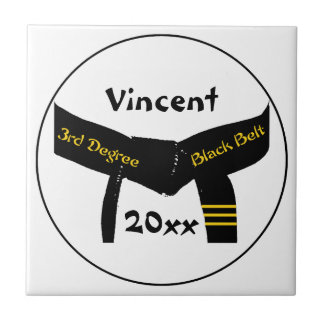 Azulejo Artes marciales de tercer grado Tile negro de cint