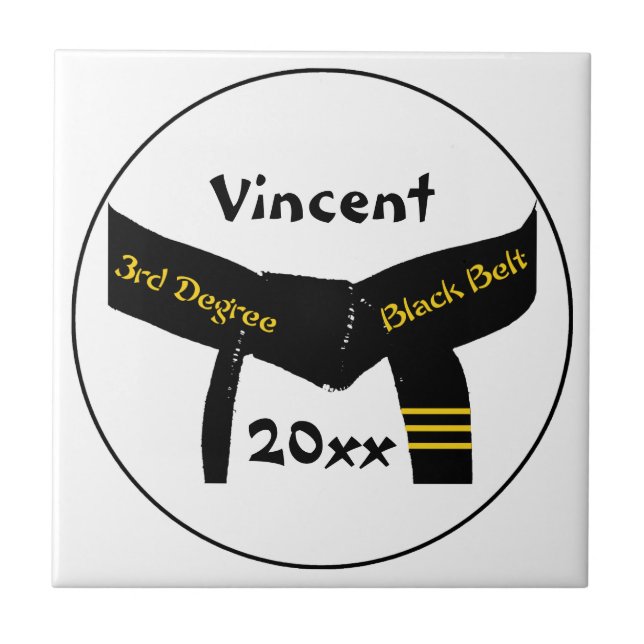 Azulejo Artes marciales de tercer grado Tile negro de cint (Frente)