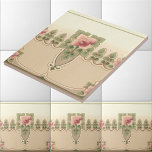 Azulejo Artes y artesanías o Rosa de Misión Hedgerow<br><div class="desc">Se trata de una impresión digitalmente realzada de un patrón vintage de artesanías y artesanías,  artesanos o frisos de rosa floral estilo Misión.</div>