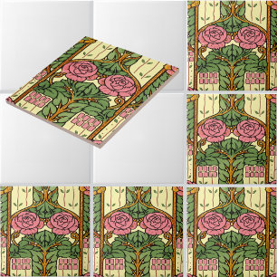 Azulejo Artes y Manualidades Retro Patrón Floral de Rosas 