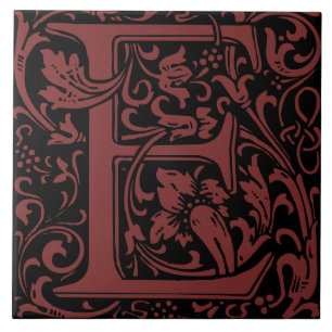 Azulejo Artes y Oficios de William Morris Monograma Letra 