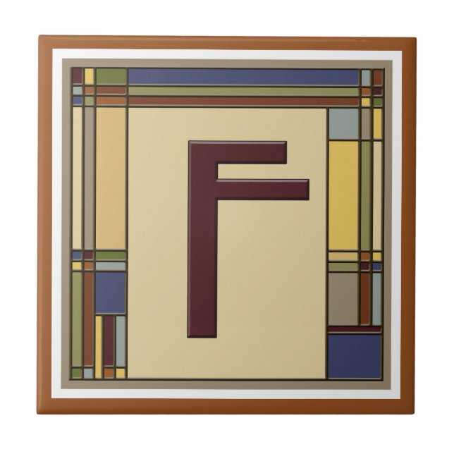 Azulejo Artes y Oficios Inicial Geométrica F (Frente)