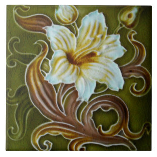 Azulejo Artesano floral de la mayólica de Nouveau Deco del