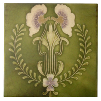 Azulejo Artesano floral de la mayólica de Nouveau Deco del