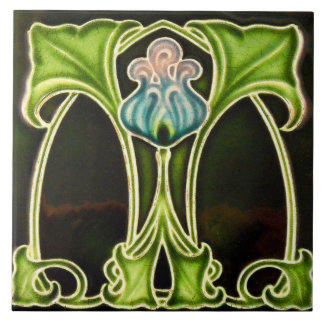 Azulejo Artesano floral de la mayólica de Nouveau Deco del