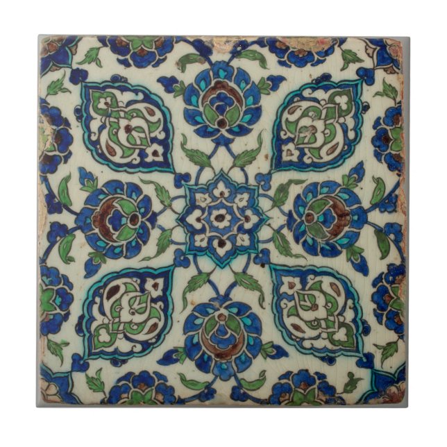 Azulejo Artesiana Europea Artesanía Verde Azul (Frente)