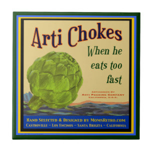 Azulejo Artichokes Vintage Crate Art Tile