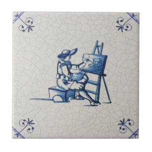 Azulejo Artista holandés a mano de Easel pintó Repro del