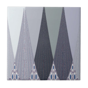Azulejo Ash Gray Chevron Dots Art Print