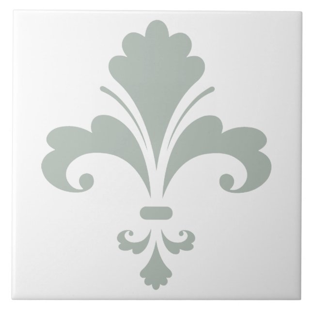 Azulejo Ash Gray Fleur de lis (Frente)