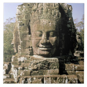 Azulejo Asia, Camboya, Siem Reap. Angkor Thom, cabezas de