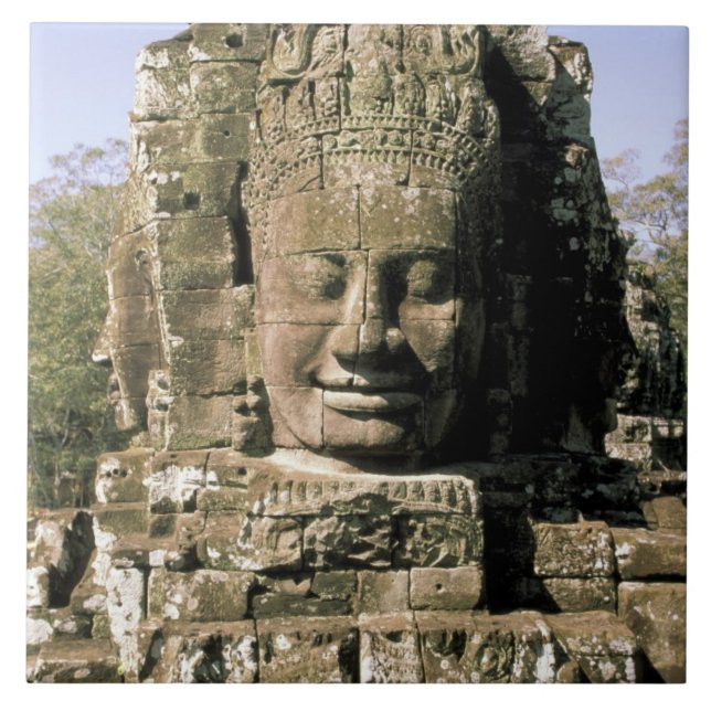Azulejo Asia, Camboya, Siem Reap. Angkor Thom, cabezas de (Frente)