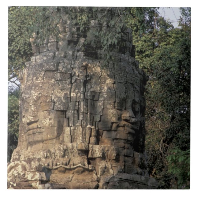 Azulejo Asia, Camboya, Siem Reap. Enormes esculturas de pi (Frente)