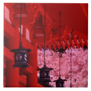 Azulejo Asia, Japón, Kyoto, santuario Heian en primavera.
