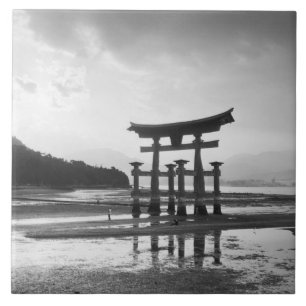 Azulejo Asia, Japón, Myajima. Puerta de Torri