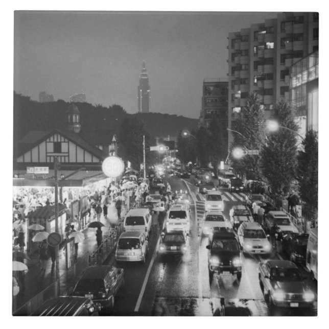 Azulejo Asia, Japón, Tokio. Noche, Estación Harajuku, (Frente)