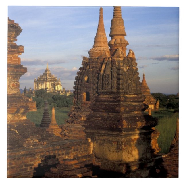 Azulejo Asia, Myanmar, Bagan. Antiguos templos y (Frente)