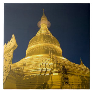 Azulejo Asia, Myanmar, Yangon, templo budista en Yangon