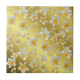 Azulejo asiático, amarillo, blanco, florecer, brillante, d
