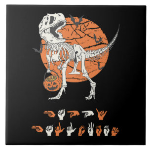 Azulejo ASL Feliz Halloween III - Cute Espeluznante Tempor
