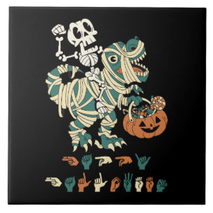 Azulejo ASL Happy Halloween II - Temporada de fantasía