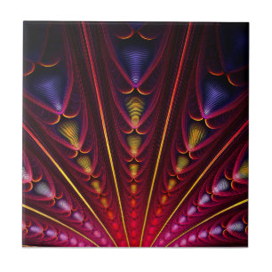Azulejo Asombrosa fractal negro amarillo rosado