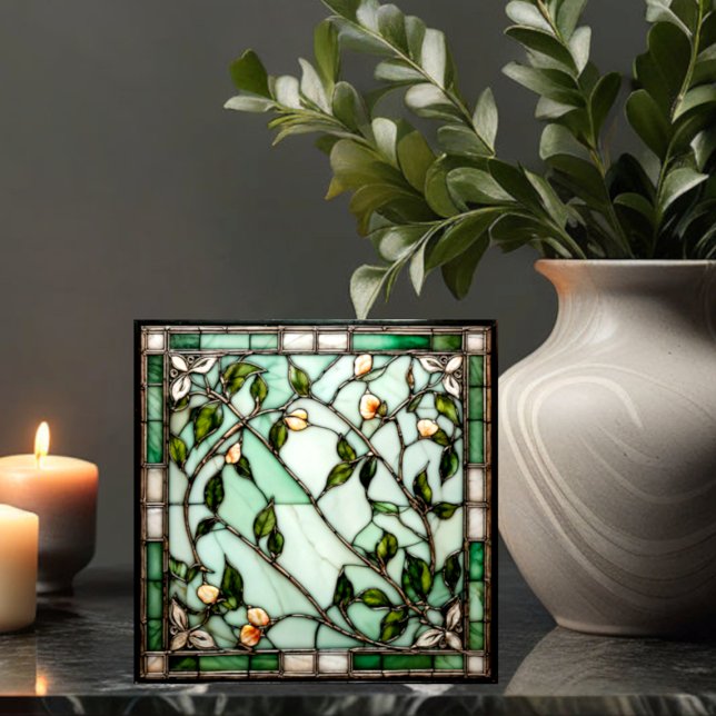 Azulejo Aspecto De Vino De Flor De Vidrio Manchado (Subido por el creador)