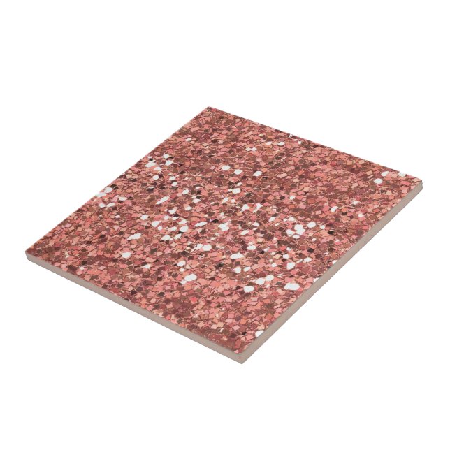Azulejo Aspecto del purpurina Sparkle Rosa Gold Sequin (Lado)