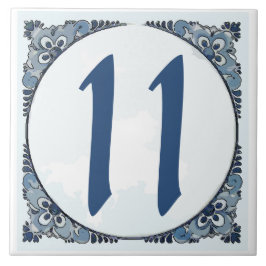 Azulejo Aspecto Delft #11 Mosaico, números de casa, número