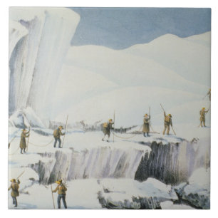 Azulejo Aspecto frecuente del hielo con los puentes de Sno