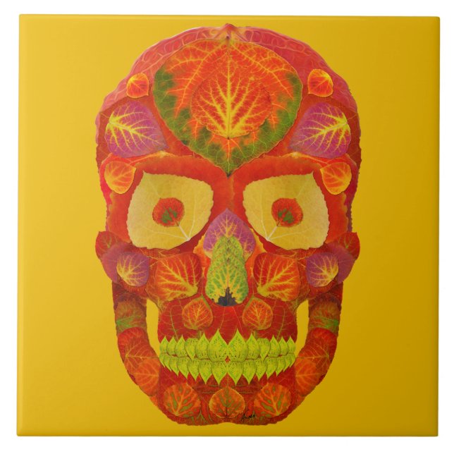 Azulejo Aspen Leaf Skull 16 (Frente)